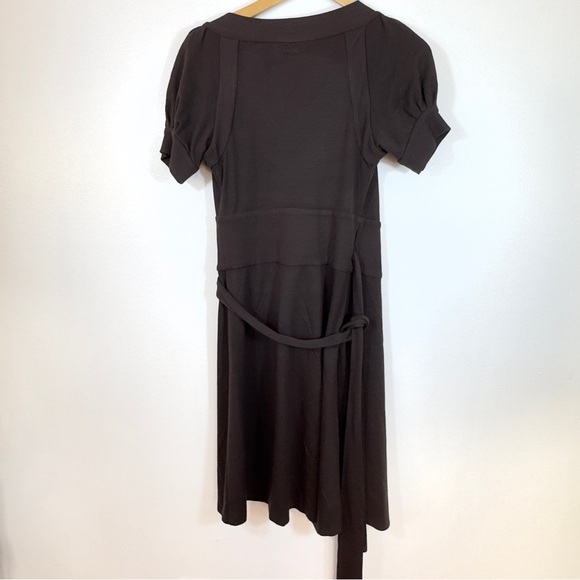 Diane Von Furstenberg Lauren 100% Wool Puff Short Sleeved Wrap Dress Sz 6 - Picture 10 of 16